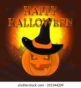 Happy Halloween Poster. Halloween party. Vector Illustration.