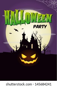 Happy halloween poster. Set of vector design elements.