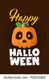 Happy Halloween Poster in Simple Cartoonish Style