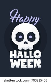Happy Halloween Poster in Simple Cartoonish Style