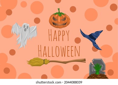 Happy Halloween poster with simple design.
