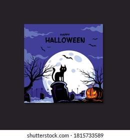 Happy Halloween Poster In Square Size