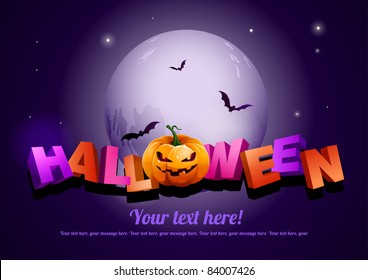 Happy Halloween poster template.  All elements are layered separately in vector file. EPS10