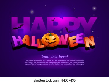 Happy Halloween poster template.  All elements are layered separately in vector file. EPS10