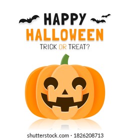 Happy Halloween Poster template or Banner template, Background for Happy Halloween trick or treat party invitation, Spooky pumpkin, Vector illustration.