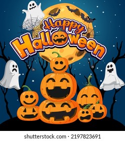 Happy Halloween Poster Template illustration