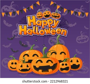 Happy Halloween Poster Template illustration