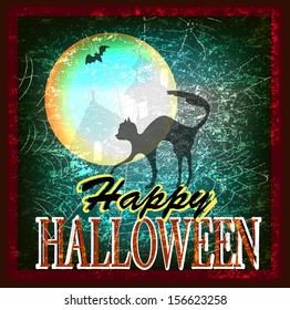 Happy Halloween Poster. Vector card