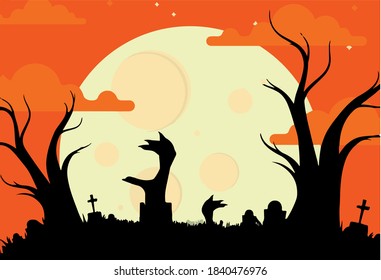 Happy Halloween poster Vector design