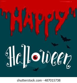 Happy halloween poster. Vector hand lettering

