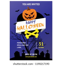 Happy Halloween Poster. Vector illustration.
