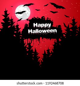 Happy Halloween. Halloween poster Vector illustration
