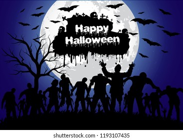 Happy Halloween. Halloween poster Vector illustration