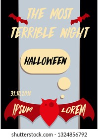 Happy Halloween Poster. Vector illustration.