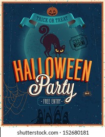 Happy Halloween Poster. Vector illustration.