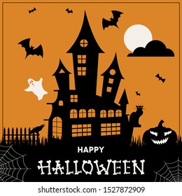 Happy Halloween Poster. Vector illustration.