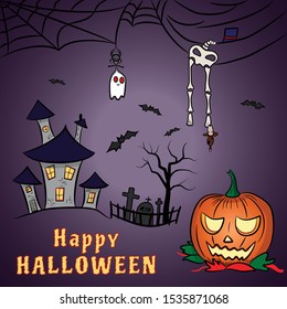 Happy Halloween poster. Vector illustration