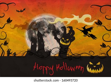 Happy Halloween Poster. Vector illustration.