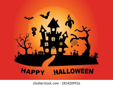 Happy Halloween Poster. Vector illustration.	