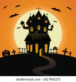 Happy Halloween poster. Vector illustration.