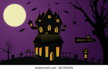 Happy Halloween poster. Vector illustration.