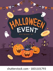 Happy Halloween Poster. Vector illustration.