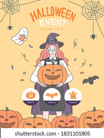 Happy Halloween Poster. Vector illustration.