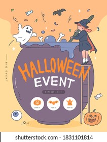 Happy Halloween Poster. Vector illustration.