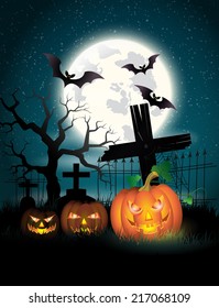 Happy Halloween Poster. Vector illustration.