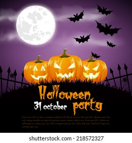 Happy Halloween Poster. Vector illustration.