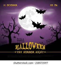 Happy Halloween Poster. Vector illustration.