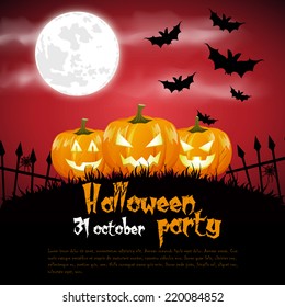 Happy Halloween Poster. Vector illustration.