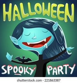 Happy Halloween Poster. Vector illustration. 