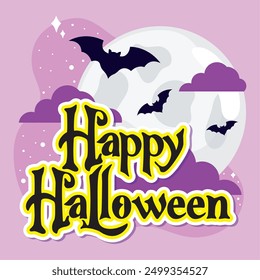 Happy Halloween poster Vector illustration
