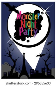 Happy Halloween poster Vector illustration.