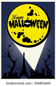 Happy Halloween poster Vector illustration.