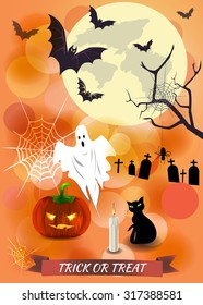 Happy Halloween Poster. Vector illustration.