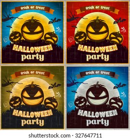 Happy Halloween Poster. Vector illustration. art night