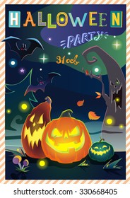 Happy Halloween Poster. Vector illustration.