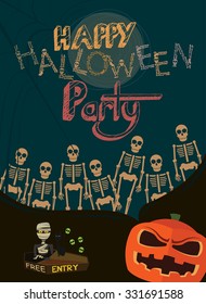 Happy Halloween Poster. Vector illustration.