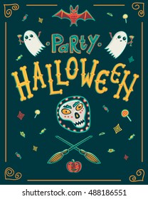 Happy Halloween Poster. Vector illustration.