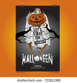 Happy Halloween Poster. Vector illustration halloween Party.
