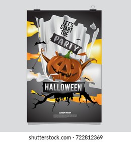 Happy Halloween Poster. Vector illustration halloween Party.
