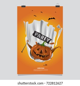 Happy Halloween Poster. Vector illustration halloween Party.