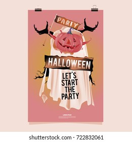 Happy Halloween Poster. Vector illustration halloween Party.