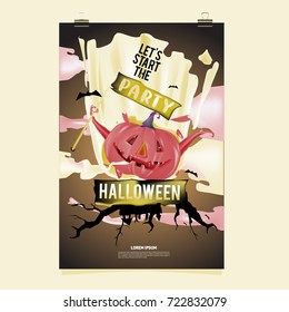 Happy Halloween Poster. Vector illustration halloween Party.