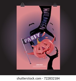 Happy Halloween Poster. Vector illustration halloween Party.