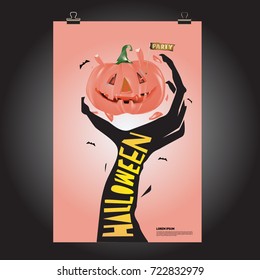 Happy Halloween Poster. Vector illustration halloween Party.