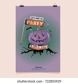 Happy Halloween Poster. Vector illustration halloween Party.
