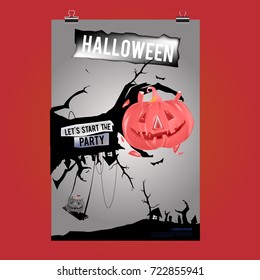 Happy Halloween Poster. Vector illustration halloween Party.